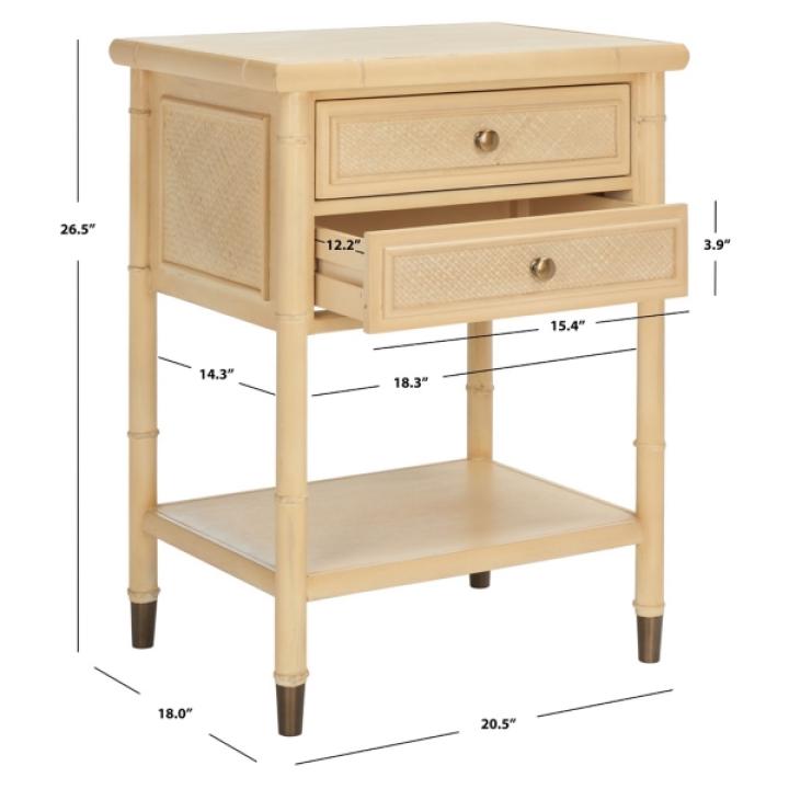 Light Blonde 2-Drawer Claudia Side Table