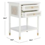White 2-Drawer Claudia Side Table