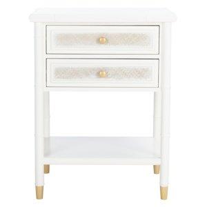 White 2-Drawer Claudia Side Table