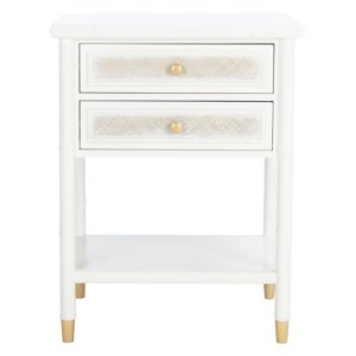 White 2-Drawer Claudia Side Table