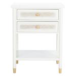 White 2-Drawer Claudia Side Table