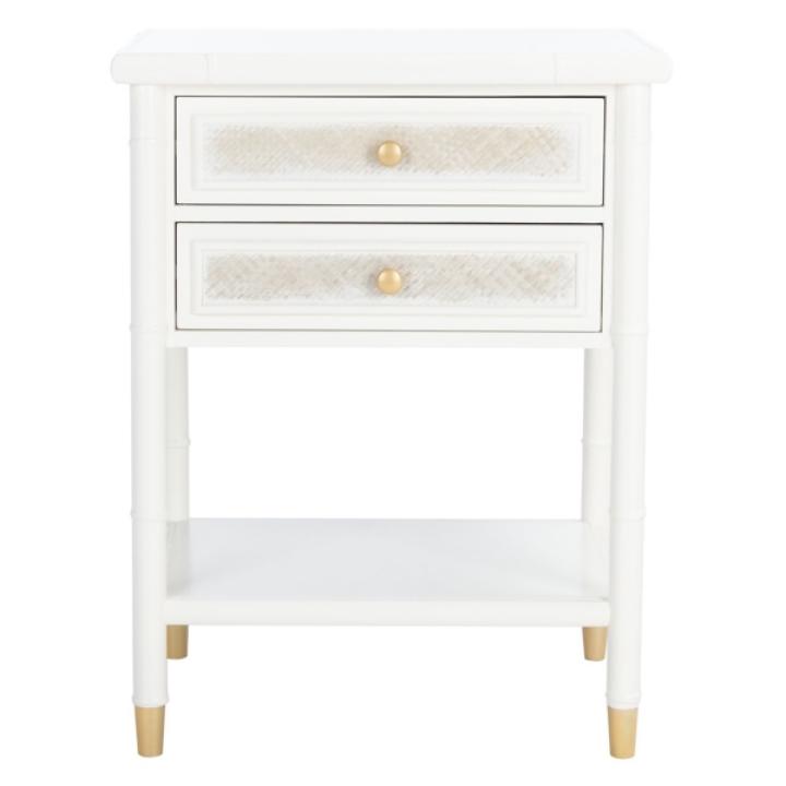 White 2-Drawer Claudia Side Table