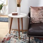 White Marble Round Valerie Accent Table