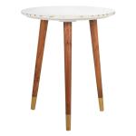 White Marble Round Valerie Accent Table