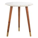 White Marble Round Valerie Accent Table