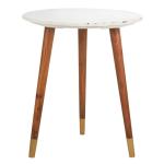White Marble Round Valerie Accent Table