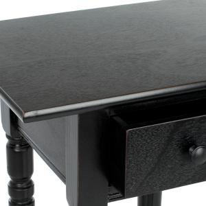 Distressed Black Wood Emilie Petite End Table