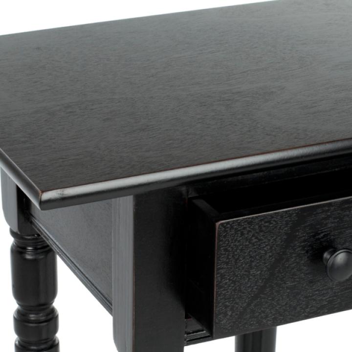 Distressed Black Wood Emilie Petite End Table