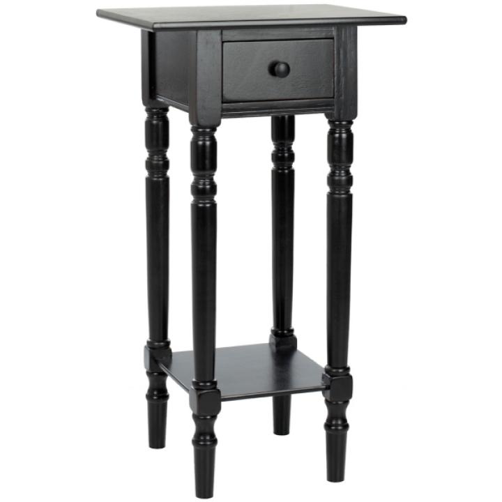Distressed Black Wood Emilie Petite End Table