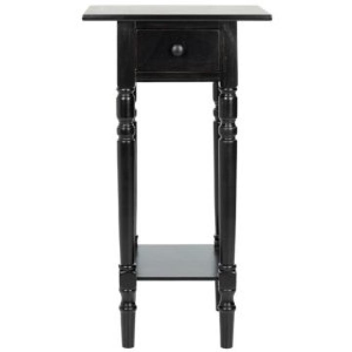 Distressed Black Wood Emilie Petite End Table