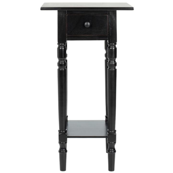 Distressed Black Wood Emilie Petite End Table