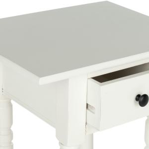 Distressed Cream Wood Emilie Petite End Table