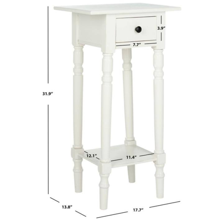 Distressed Cream Wood Emilie Petite End Table