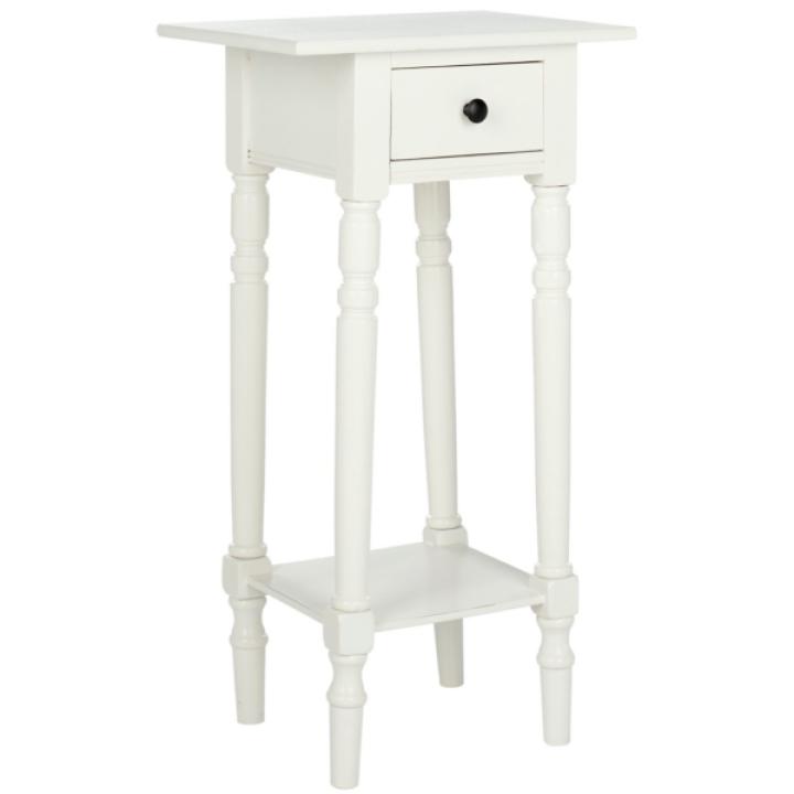 Distressed Cream Wood Emilie Petite End Table
