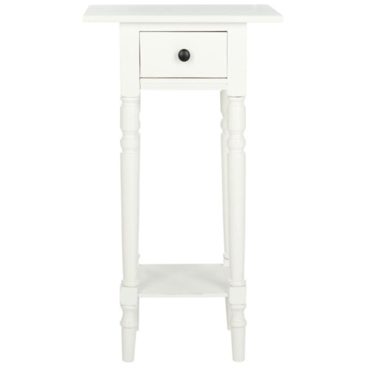 Distressed Cream Wood Emilie Petite End Table