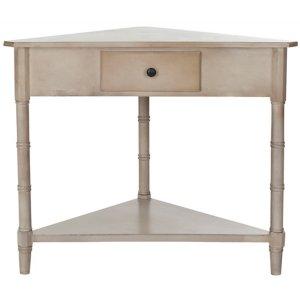 Vintage Gray Wood Selena Corner Accent Table