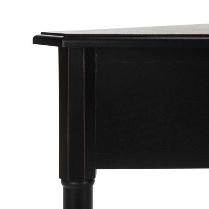 Distressed Black Wood Selena Corner Accent Table