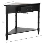 Distressed Black Wood Selena Corner Accent Table
