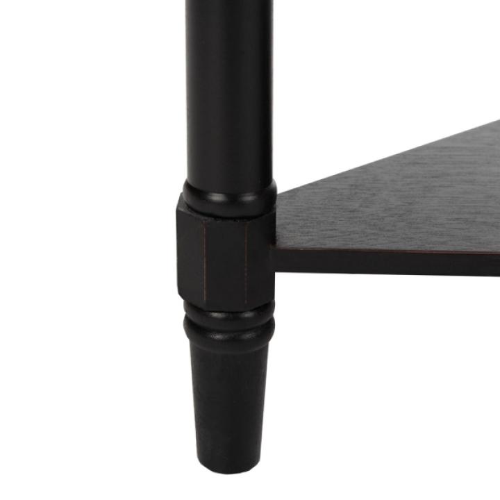 Distressed Black Wood Selena Corner Accent Table