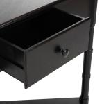 Distressed Black Wood Selena Corner Accent Table