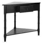 Distressed Black Wood Selena Corner Accent Table
