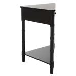 Distressed Black Wood Selena Corner Accent Table