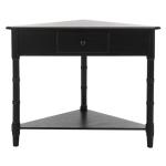 Distressed Black Wood Selena Corner Accent Table