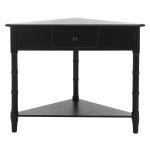 Distressed Black Wood Selena Corner Accent Table