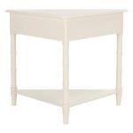 Distressed Cream Wood Selena Corner Accent Table