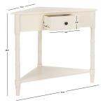 Distressed Cream Wood Selena Corner Accent Table