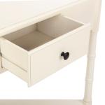 Distressed Cream Wood Selena Corner Accent Table