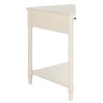 Distressed Cream Wood Selena Corner Accent Table