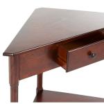 Dark Cherry Wood Selena Corner Accent Table