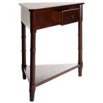 Dark Cherry Wood Selena Corner Accent Table