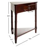 Dark Cherry Wood Selena Corner Accent Table