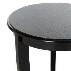Round Black Pedestal Accent Table