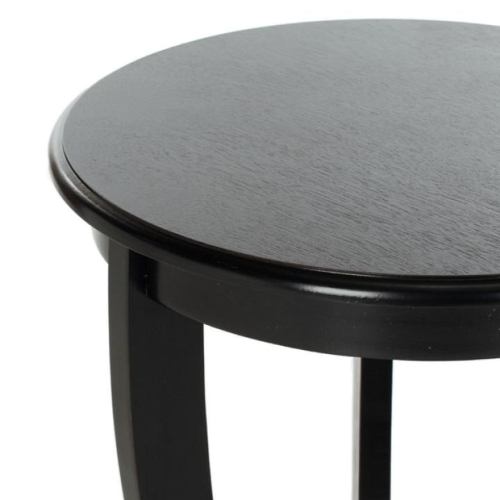 Round Black Pedestal Accent Table
