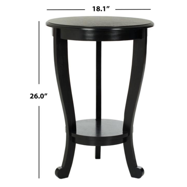 Round Black Pedestal Accent Table