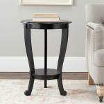 Round Black Pedestal Accent Table