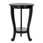 Round Black Pedestal Accent Table
