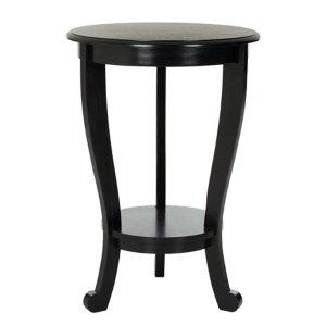 Round Black Pedestal Accent Table