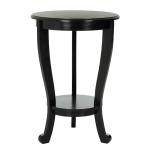 Round Black Pedestal Accent Table