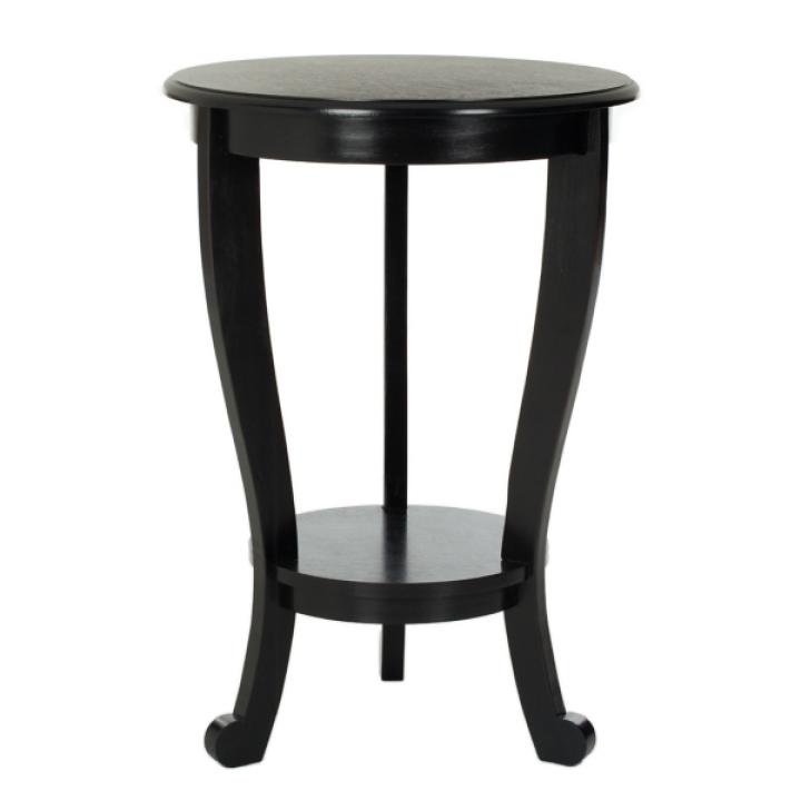 Round Black Pedestal Accent Table