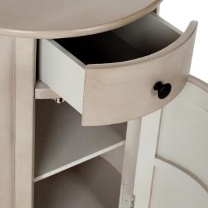 Gray Wood Belinda Swivel Accent Table