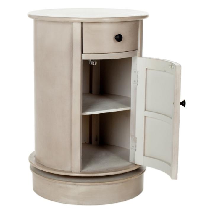 Gray Wood Belinda Swivel Accent Table