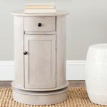 Gray Wood Belinda Swivel Accent Table