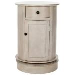 Gray Wood Belinda Swivel Accent Table