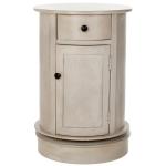 Gray Wood Belinda Swivel Accent Table