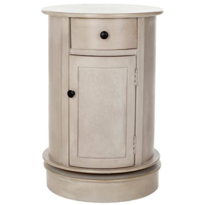 Gray Wood Belinda Swivel Accent Table