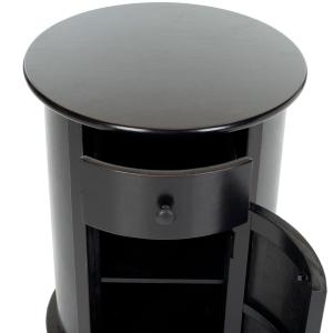 Black Wood Belinda Swivel Accent Table